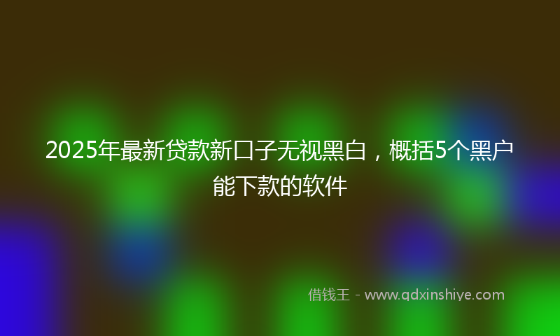 2025年最新贷款新口子无视黑白，概括5个黑户能下款的软件