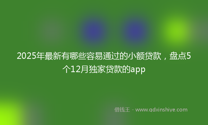 2025年最新有哪些容易通过的小额贷款，盘点5个12月独家贷款的app