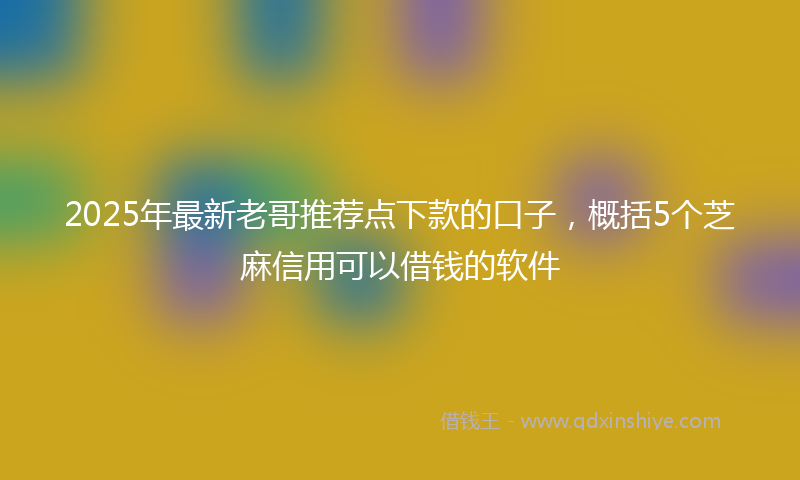 2025年最新老哥推荐点下款的口子，概括5个芝麻信用可以借钱的软件