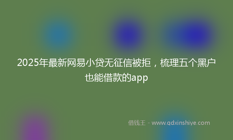 2025年最新网易小贷无征信被拒，梳理五个黑户也能借款的app