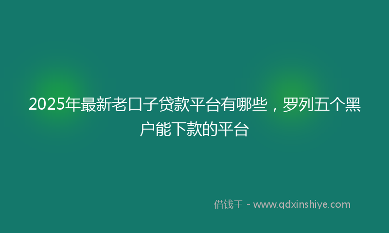 2025年最新老口子贷款平台有哪些,罗列五个黑户能下款的平台