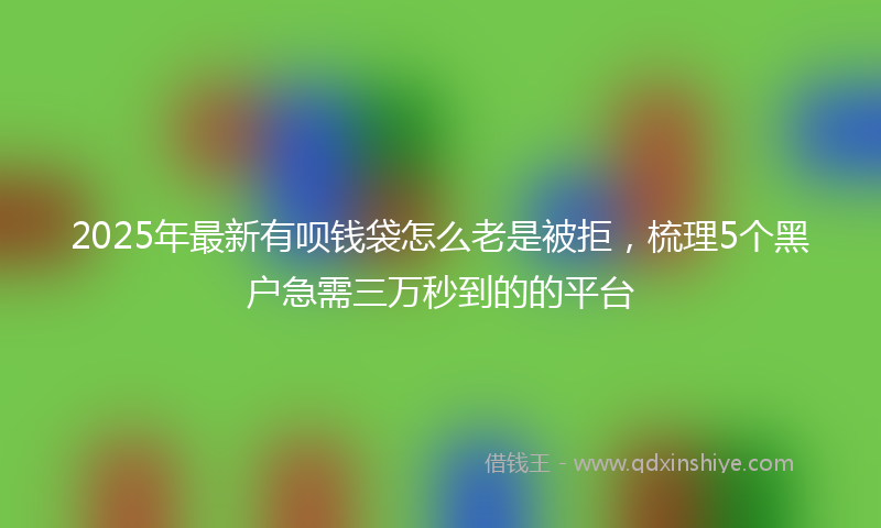 2025年最新有呗钱袋怎么老是被拒，梳理5个黑户急需三万秒到的的平台