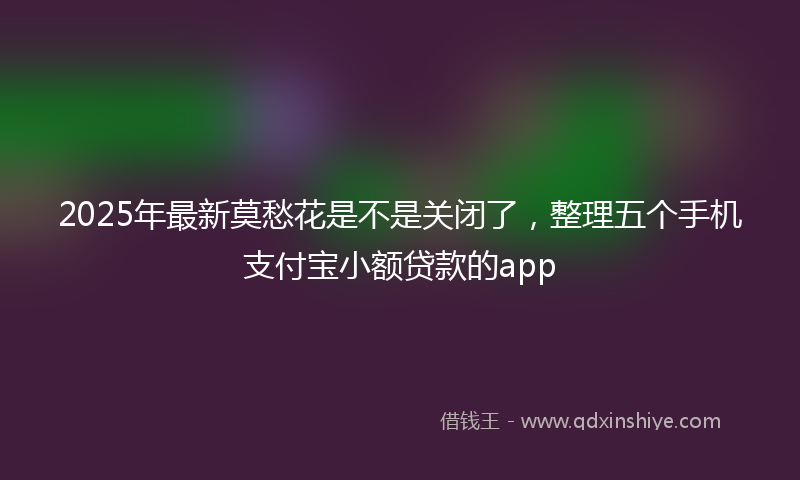 2025年最新莫愁花是不是关闭了，整理五个手机支付宝小额贷款的app