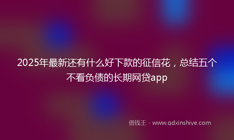 2025年最新还有什么好下款的征信花，总结五个不看负债的长期网贷app
