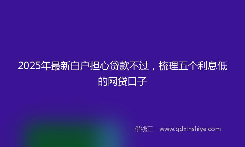 2025年最新白户担心贷款不过，梳理五个利息低的网贷口子