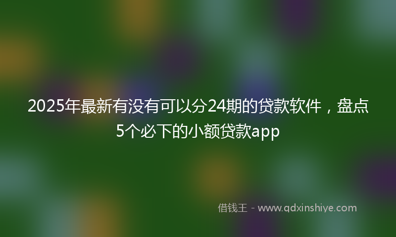 2025年最新有没有可以分24期的贷款软件，盘点5个必下的小额贷款app
