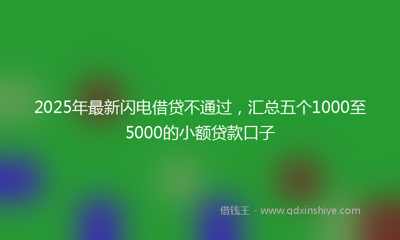 2025年最新闪电借贷不通过，汇总五个1000至5000的小额贷款口子