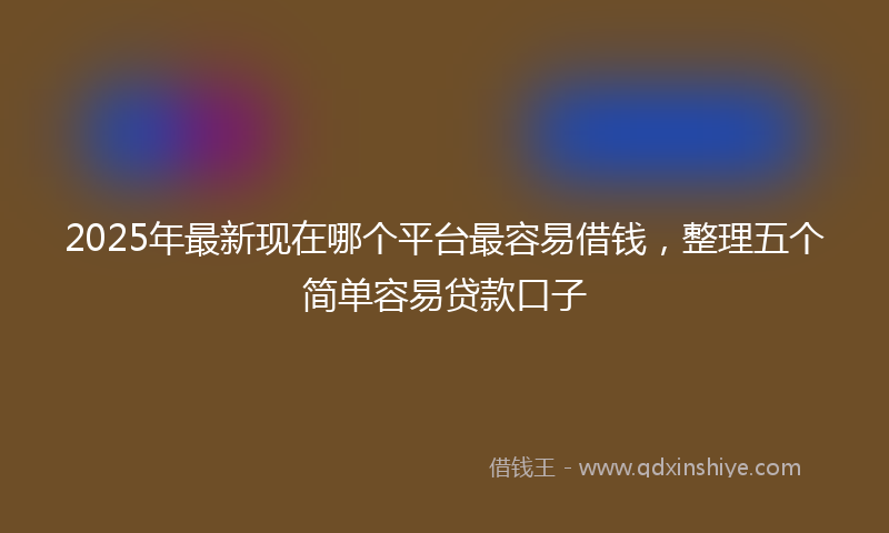 2025年最新现在哪个平台最容易借钱，整理五个简单容易贷款口子