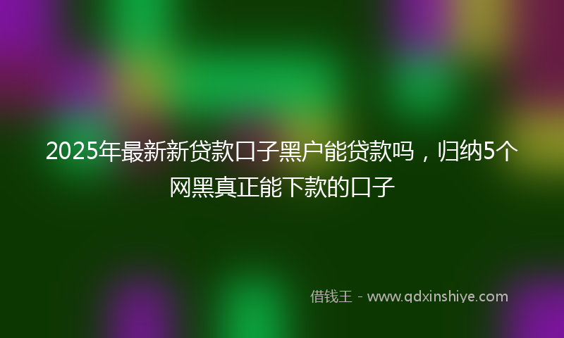 2025年最新新贷款口子黑户能贷款吗，归纳5个网黑真正能下款的口子