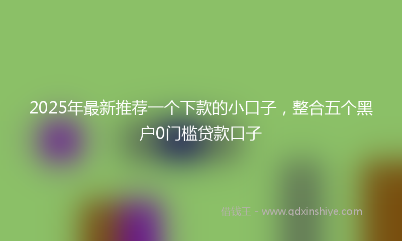 2025年最新推荐一个下款的小口子，整合五个黑户0门槛贷款口子