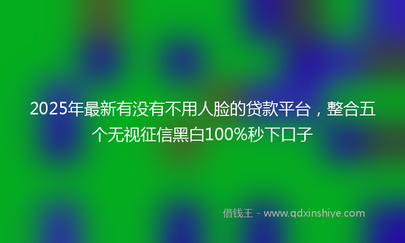 2025年最新有没有不用人脸的贷款平台，整合五个无视征信黑白100%秒下口子