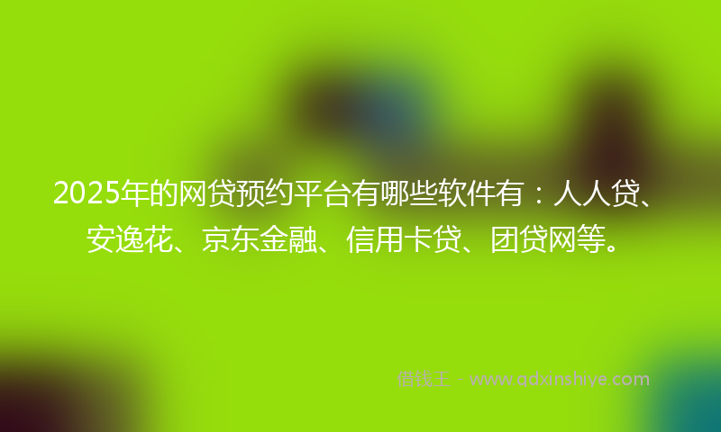 2025年的网贷预约平台有哪些软件有：人人贷、安逸花、京东金融、信用卡贷、团贷网等。