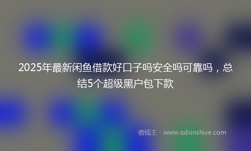 2025年最新闲鱼借款好口子吗安全吗可靠吗，总结5个超级黑户包下款