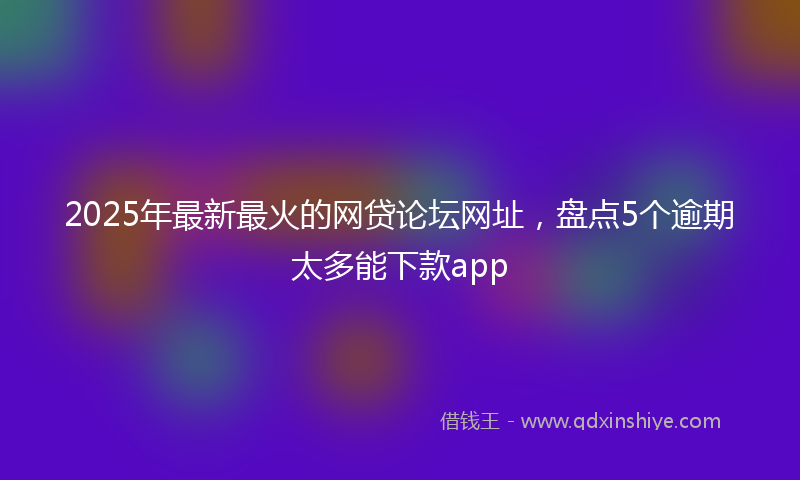 2025年最新最火的网贷论坛网址，盘点5个逾期太多能下款app