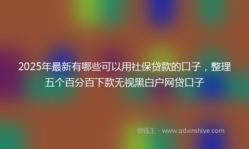 2025年最新有哪些可以用社保贷款的口子，整理五个百分百下款无视黑白户网贷口子