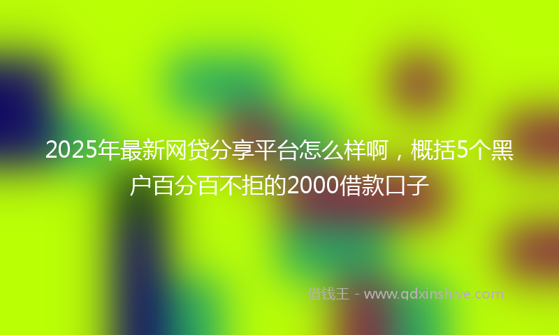 2025年最新网贷分享平台怎么样啊，概括5个黑户百分百不拒的2000借款口子