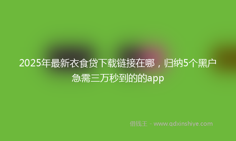 2025年最新衣食贷下载链接在哪，归纳5个黑户急需三万秒到的的app