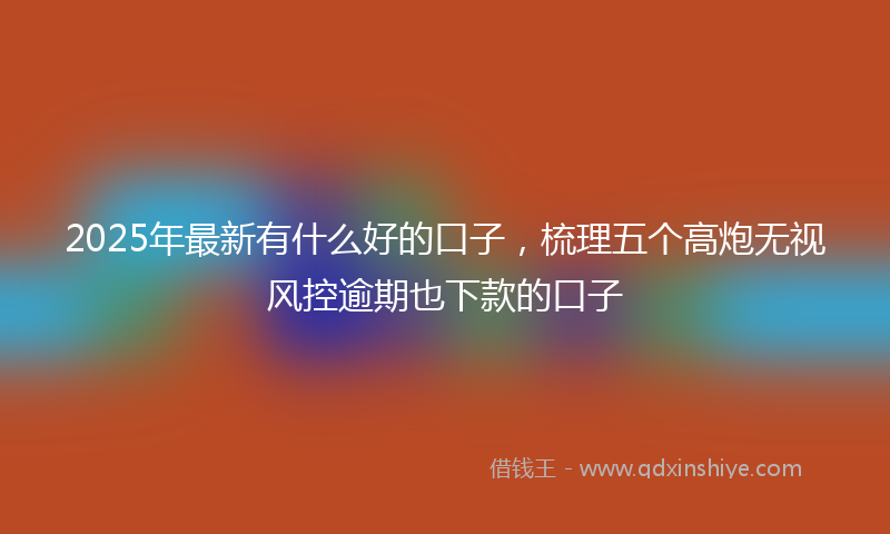 2025年最新有什么好的口子，梳理五个高炮无视风控逾期也下款的口子