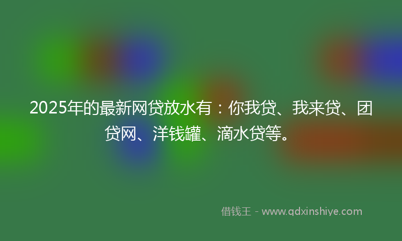 2025年的最新网贷放水有：你我贷、我来贷、团贷网、洋钱罐、滴水贷等。