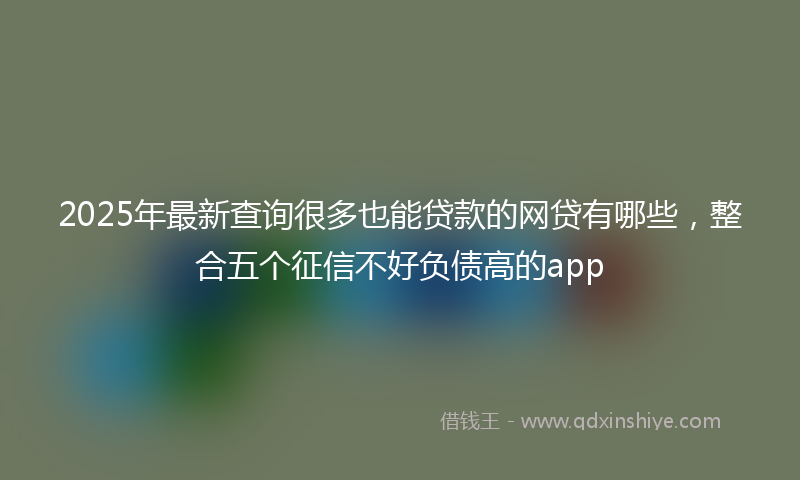 2025年最新查询很多也能贷款的网贷有哪些，整合五个征信不好负债高的app