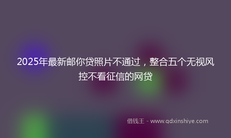 2025年最新邮你贷照片不通过，整合五个无视风控不看征信的网贷