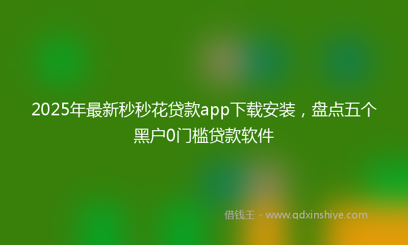 2025年最新秒秒花贷款app下载安装，盘点五个黑户0门槛贷款软件