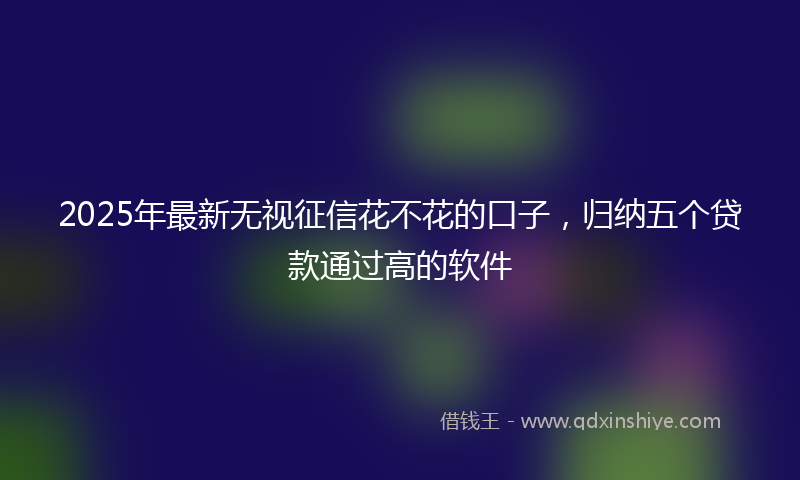 2025年最新无视征信花不花的口子，归纳五个贷款通过高的软件