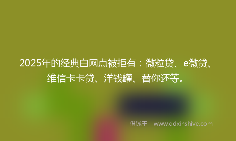 2025年的经典白网点被拒有：微粒贷、e微贷、维信卡卡贷、洋钱罐、替你还等。