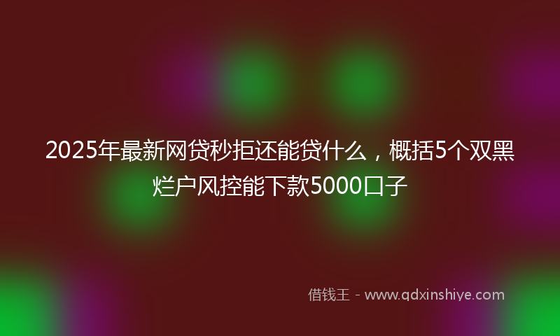 2025年最新网贷秒拒还能贷什么，概括5个双黑烂户风控能下款5000口子