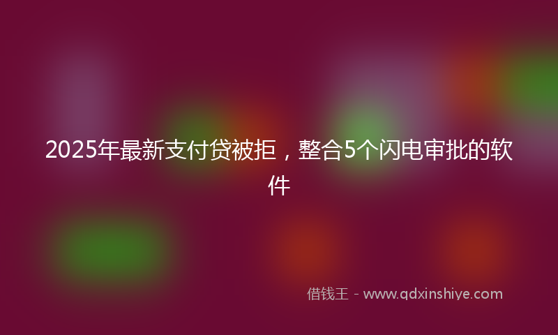 2025年最新支付贷被拒，整合5个闪电审批的软件