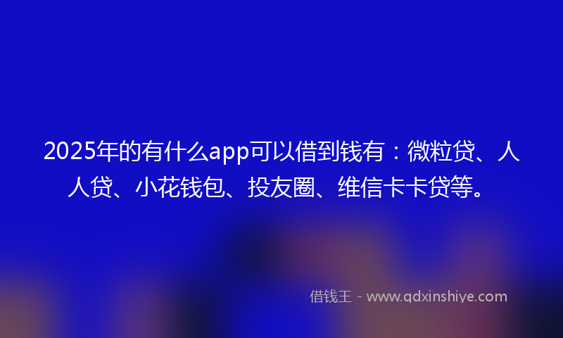 2025年的有什么app可以借到钱有：微粒贷、人人贷、小花钱包、投友圈、维信卡卡贷等。