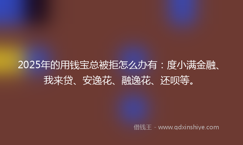 2025年的用钱宝总被拒怎么办有：度小满金融、我来贷、安逸花、融逸花、还呗等。