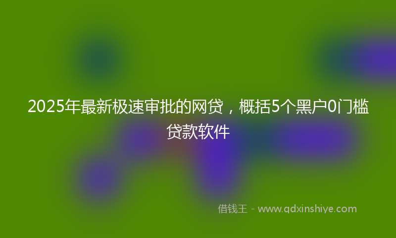 2025年最新极速审批的网贷，概括5个黑户0门槛贷款软件