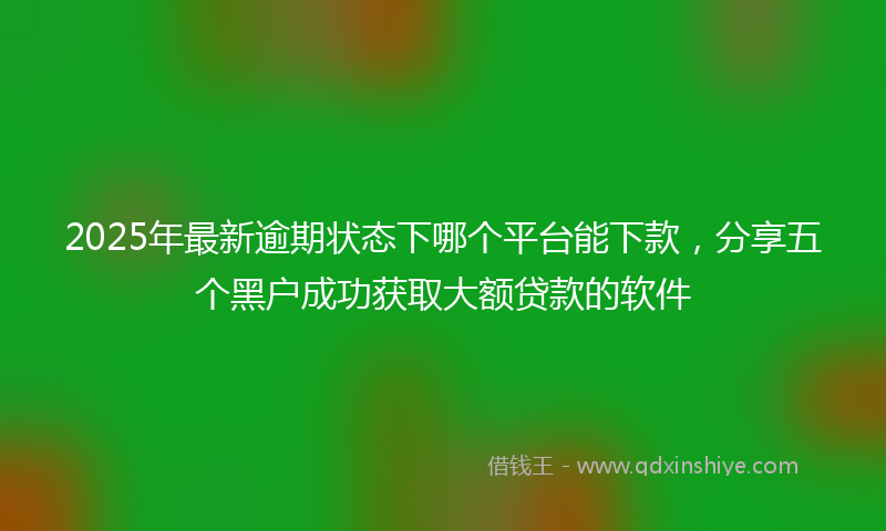 2025年最新逾期状态下哪个平台能下款，分享五个黑户成功获取大额贷款的软件