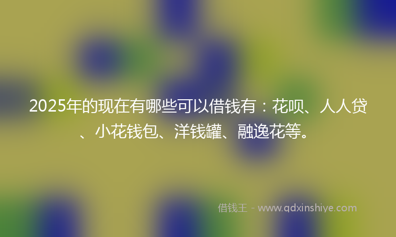 2025年的现在有哪些可以借钱有：花呗、人人贷、小花钱包、洋钱罐、融逸花等。