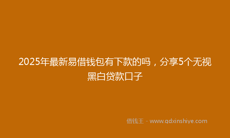 2025年最新易借钱包有下款的吗，分享5个无视黑白贷款口子