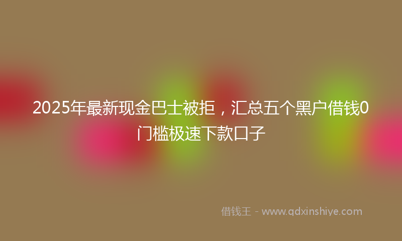 2025年最新现金巴士被拒，汇总五个黑户借钱0门槛极速下款口子