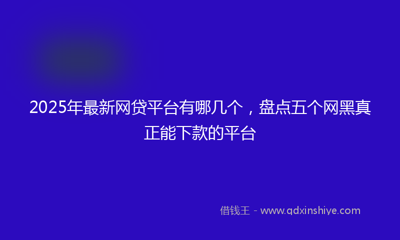 2025年最新网贷平台有哪几个，盘点五个网黑真正能下款的平台