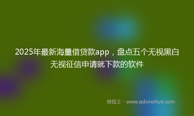 2025年最新海量借贷款app，盘点五个无视黑白无视征信申请就下款的软件