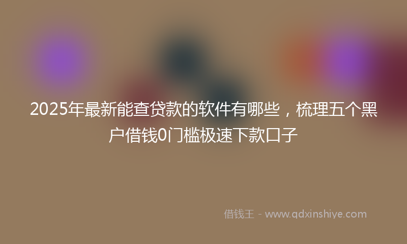 2025年最新能查贷款的软件有哪些，梳理五个黑户借钱0门槛极速下款口子