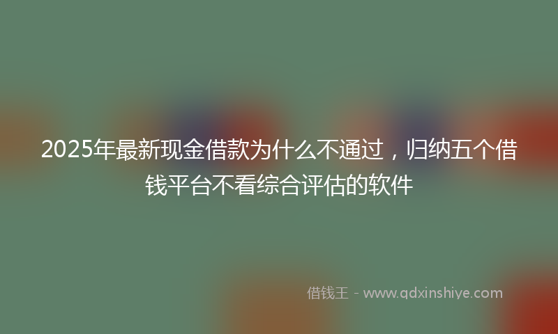 2025年最新现金借款为什么不通过，归纳五个借钱平台不看综合评估的软件