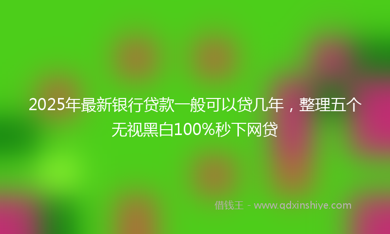 2025年最新银行贷款一般可以贷几年，整理五个无视黑白100%秒下网贷