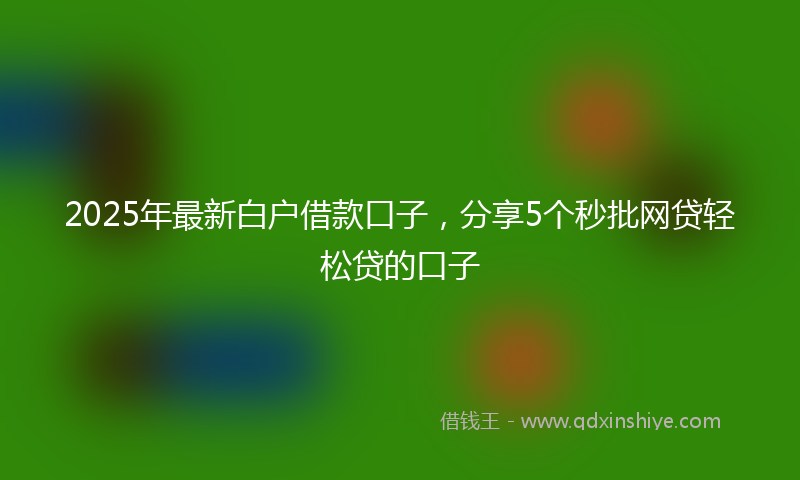 2025年最新白户借款口子，分享5个秒批网贷轻松贷的口子