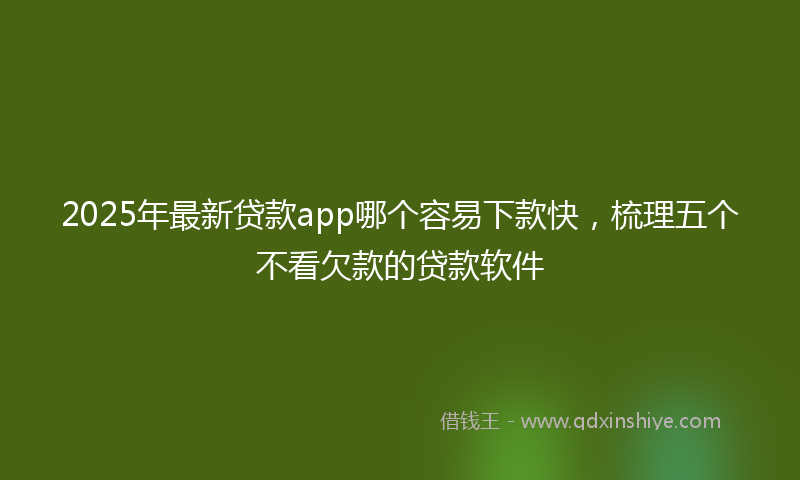 2025年最新贷款app哪个容易下款快，梳理五个不看欠款的贷款软件