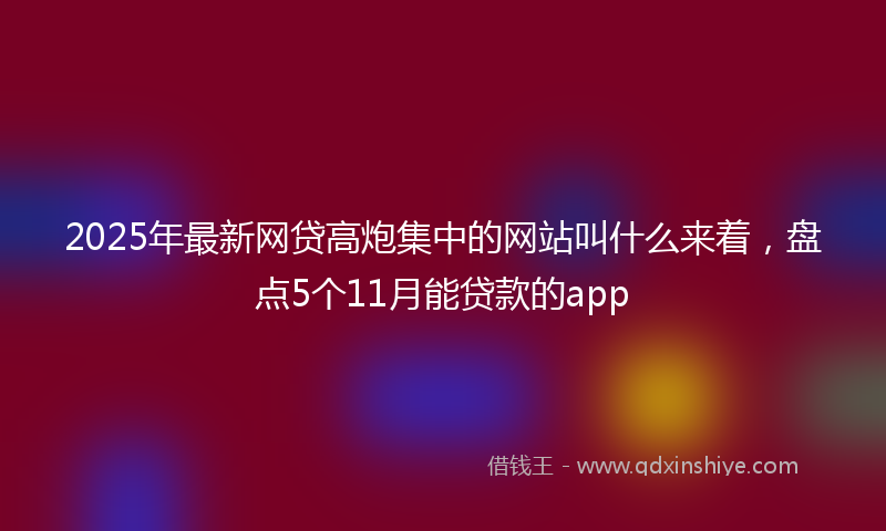 2025年最新网贷高炮集中的网站叫什么来着，盘点5个11月能贷款的app