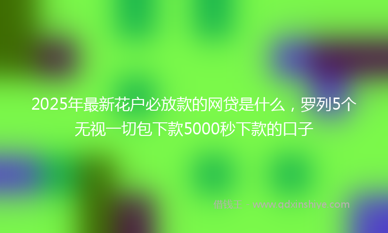 2025年最新花户必放款的网贷是什么，罗列5个无视一切包下款5000秒下款的口子