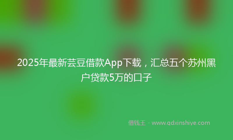 2025年最新芸豆借款App下载，汇总五个苏州黑户贷款5万的口子