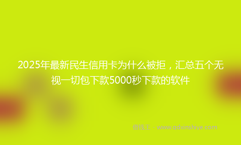 2025年最新民生信用卡为什么被拒，汇总五个无视一切包下款5000秒下款的软件