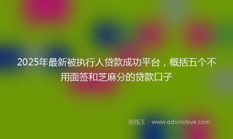 2025年最新被执行人贷款成功平台，概括五个不用面签和芝麻分的贷款口子