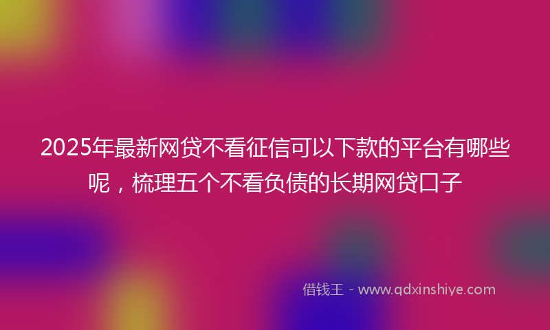 2025年最新网贷不看征信可以下款的平台有哪些呢，梳理五个不看负债的长期网贷口子